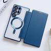 Flip Cover Plating Clear Magnetic Fold Wallte Case For Samsung S25 Ultra S24 FE S23 S22 Plus Slot Card Bag Holder Soft Cover