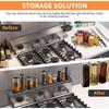 30" Magnetic Stove Top Shelf Spice Rack Storage Silicone Top Heat Material Stove Rack Shelf Flexible Seasoning Organizer Kitche