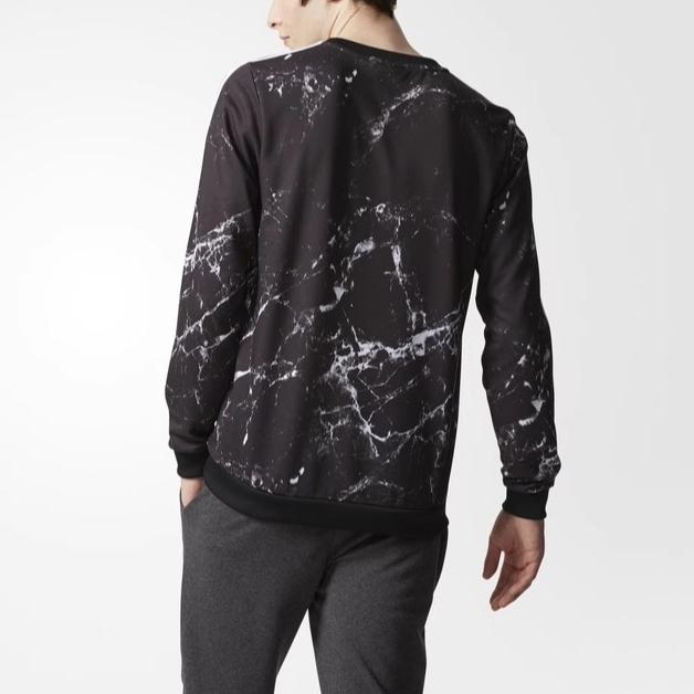 adidas Sports Casual Crew Neck Pullover Long Sleeve Sweatshirt Men Sweatshirt Black BQ6809