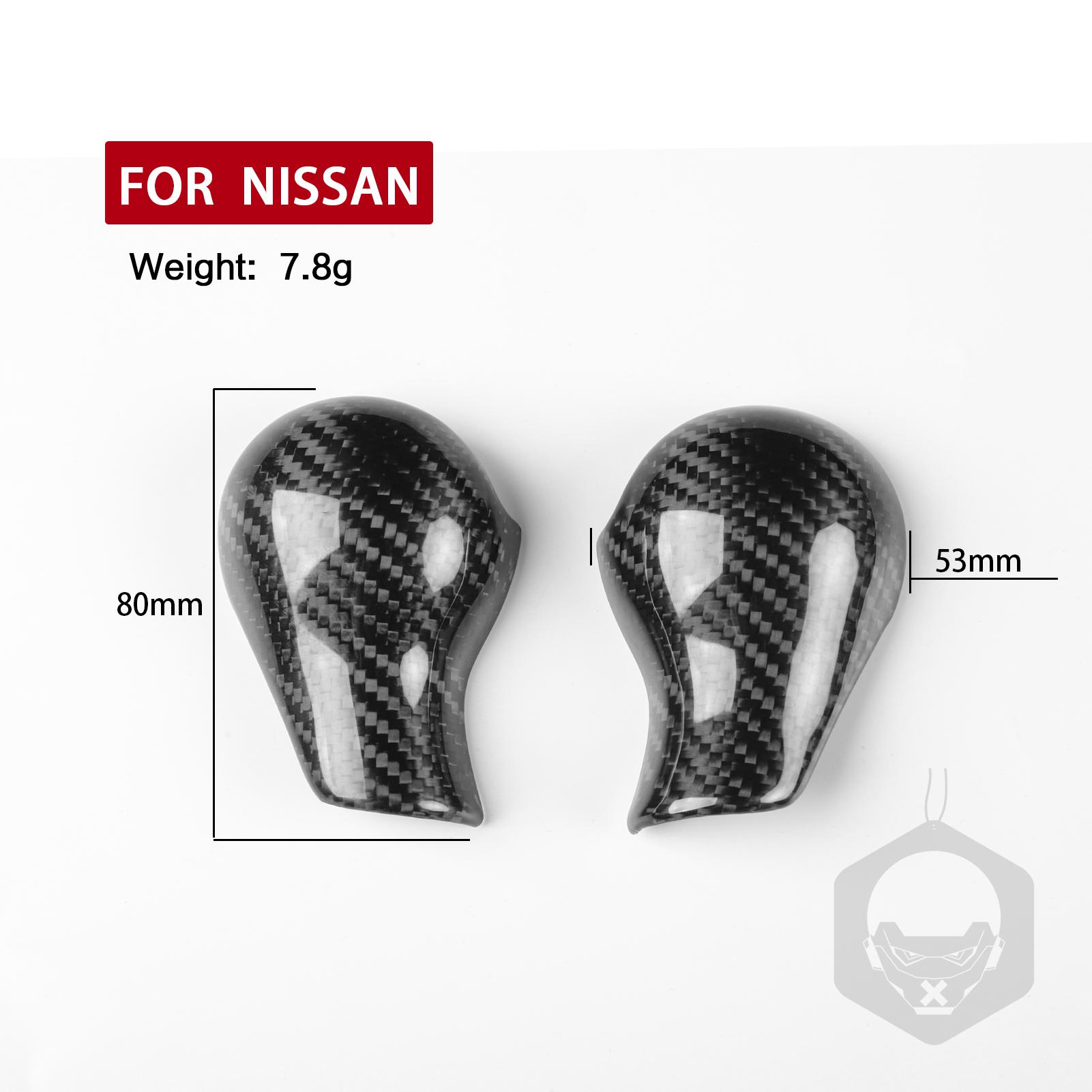 Real Dry Carbon Fiber Car Accessories Center Console Gear Shift Knob Decorative Cover Trim For Nissan 370Z Z34 2009-2018 Black Carbon Fiber