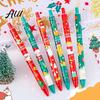 Christmas Season Gift Pen 6Pcs Gel Pens Various Festive Patterns Push-Type Joyful Writing Tool Stationery Supplies Party Favors Tree Design