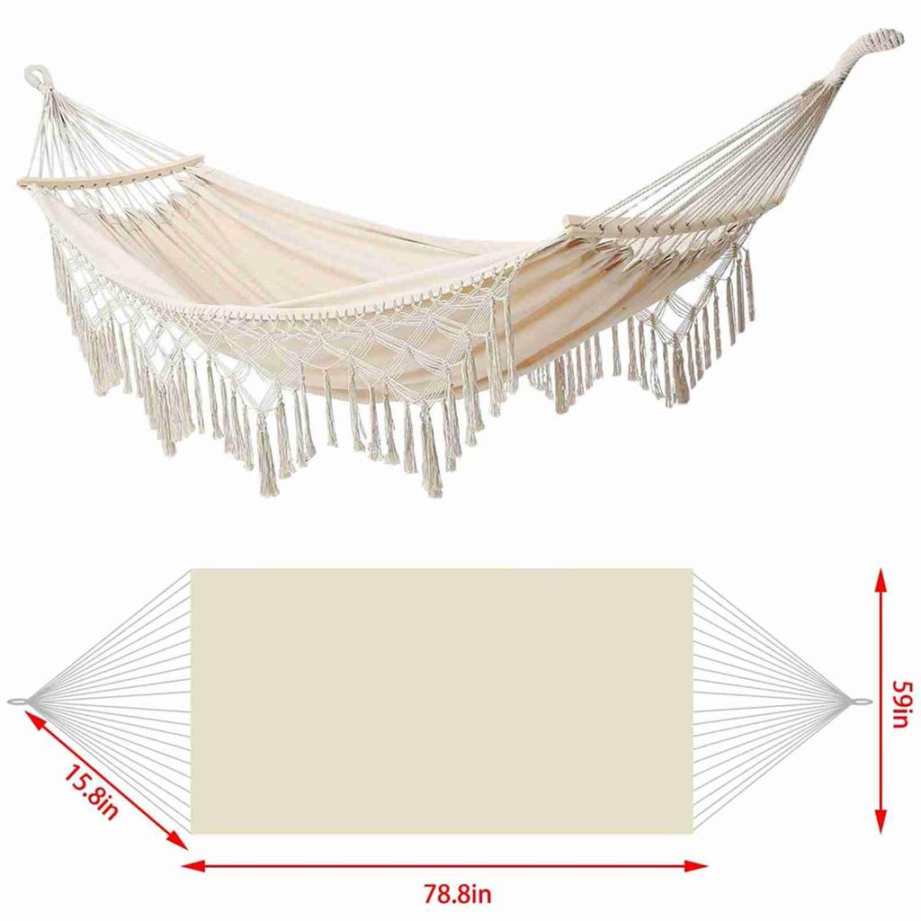 Double Macrame Hammock Double Macrame Hammock Two Person Swing Bed for Beach Yard Bedroom Patio