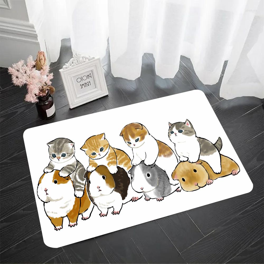 

Cute Cartoon Cat Floor Mat Doormats Home Carpet Foot Mat Bathroom Absorbent Mats Anti-Slip Mats Home Decor Supplies Carpets Home 40x60cm
