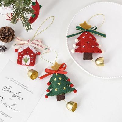 New Christmas Felt Pendants: Handmade Décor Ornaments for Trees & Bells