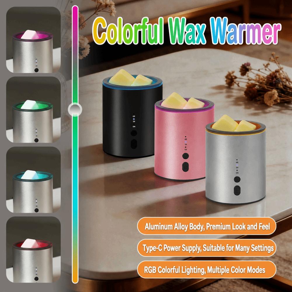 Multicolor Light Wax Warmer Aluminum Alloy Oil Burner Multi-functional Aroma Lamp  Bedroom Decor