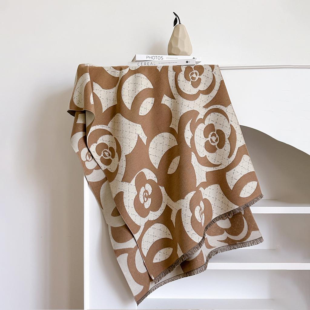 Schal Herbst Und Winter Schal Japanisch Und Koreanisch Imitation Kaschmir Weich Imitation Kaschmir Kamelie Kälteabweisend Atmosphäre Warmer Schal