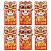6pcs Cartoon New Year Red Envelopes Traditional 2026 Horse Year Spring Festival Red Packets Blessing Words Hongbao