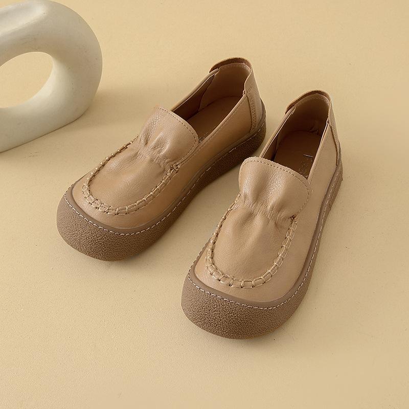 

Autumn simple one-pedal women s single shoes comfortable mother shoes soft-soled soft-sided leather shoes flat-soled women s shoes Doudou shoes wo 41 хаки