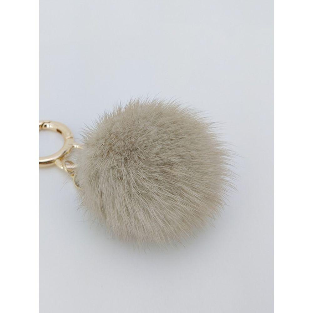 LALA Natural Mink Fur Keychain - Beige