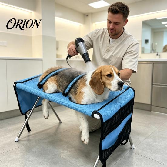 Adjustable Straps for Pet Bathing Grooming Hammock with Stand, Dog Hammock, Foldable Bath Holder Cat Washing Mesh Platform Small & Medium Pets,