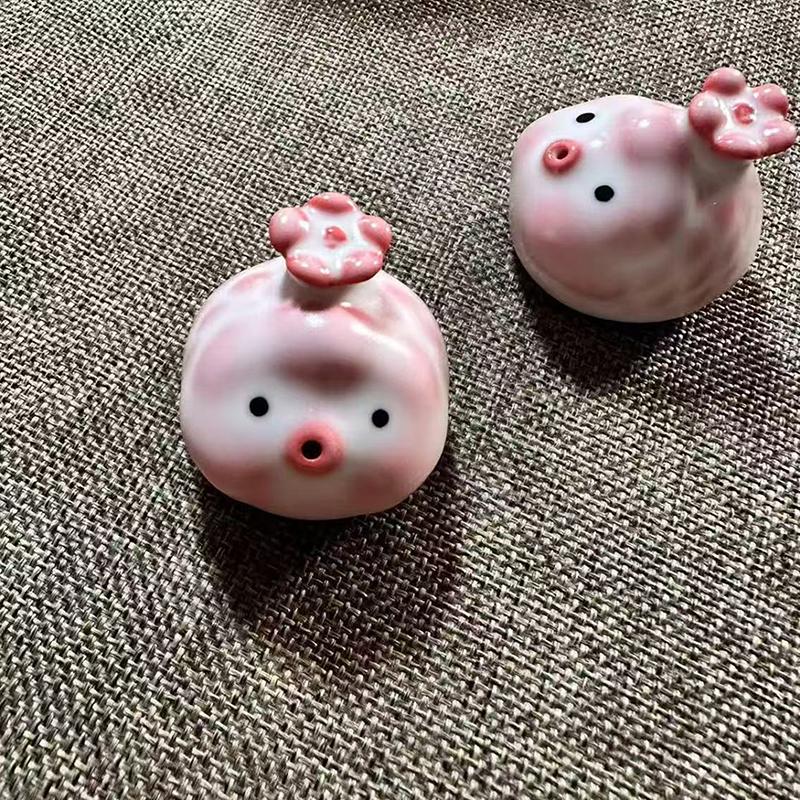 Pink Ceramic Tea Pet Fish Statue Little Fish Bubbles Under Cup Bottom Ornament Cute Water Mug Decor Gift For Tea Lovers