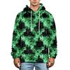Men's Fall Winter Halloween Print Plus Size Hooded Flannel Sweatshirt Casual Trendy Streetwear