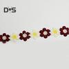 Haftowana wstążka z kwiatami 9,84 stopy Koronkowa taśma Słonecznik Wstążka DIY Koronka Wstążka do szycia Haftowa wstążka do sukni ślubnej Opaska do włosów Ozdoba ubrań