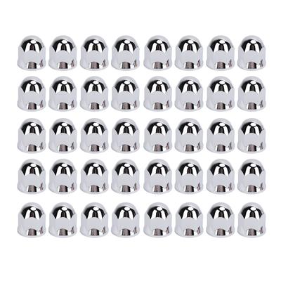 Lug Nut Covers 33mm Chrome Secure Flanged Lug Nut Caps for Trucks Trailers and Vehicles 40Pcs