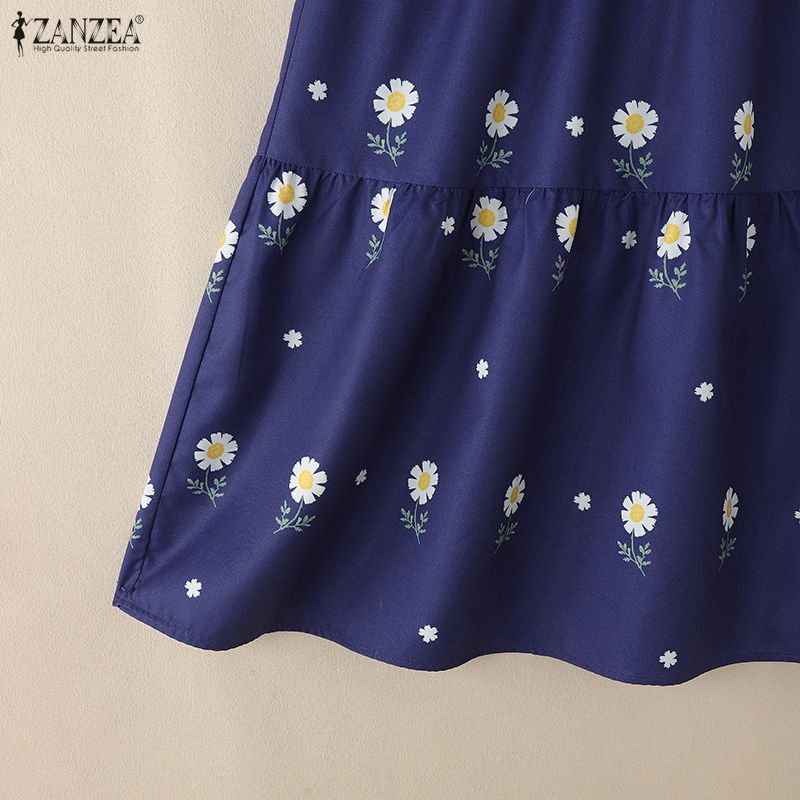 ZANZEA Women Casual Elastic Waist Loose Floral Print Skirts