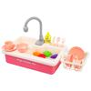 Évier de jeu pour enfants - KINDERPLAY - KP9905 - Robinet à eau - Accessoires inclus - Rose