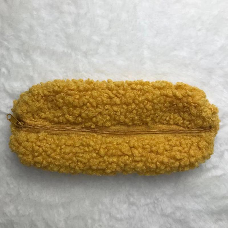 

Корейский шерстяной плюшевый пенал - маленький, свежий, милый, материал - овчина - сумка для канцелярских принадлежностей для студентов - простое и креативное решение для хранения.