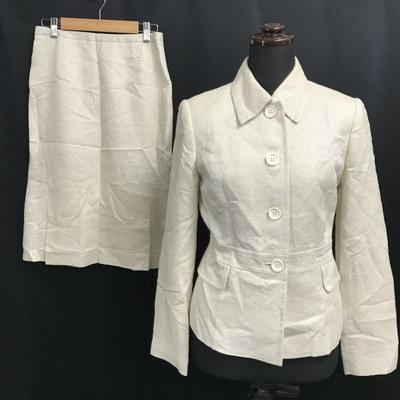 4℃ Made in Japan Damen Kostüm Langrock Anzug Größe 38 M Elfenbein(GEBRAUCHT)