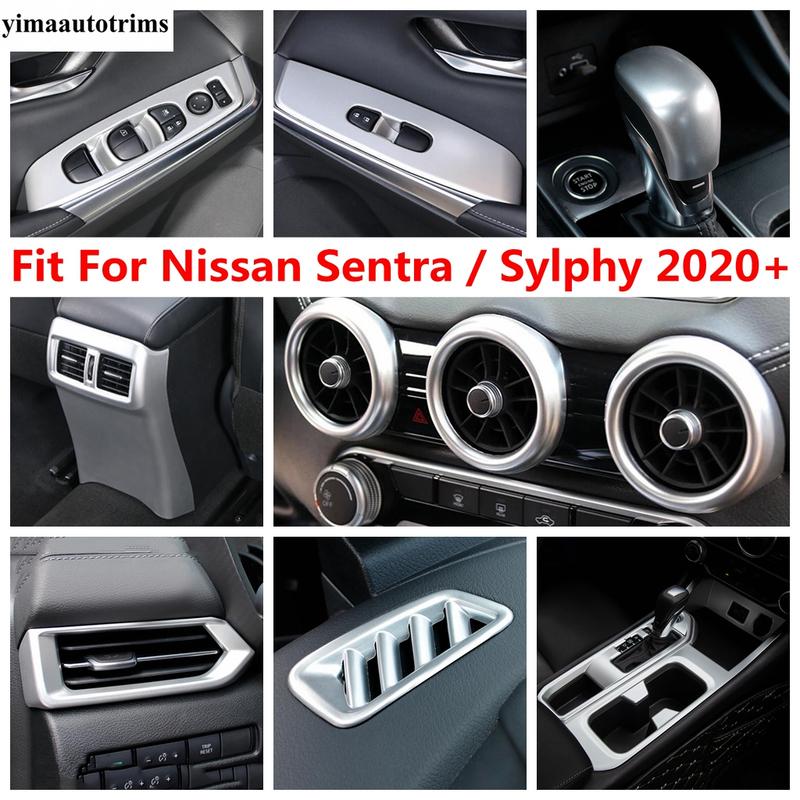 Window Lift Button Dashboard Air AC Shift Head Gear Panel Cover Trim Accessories Interior For Nissan Sentra / Sylphy - 2024