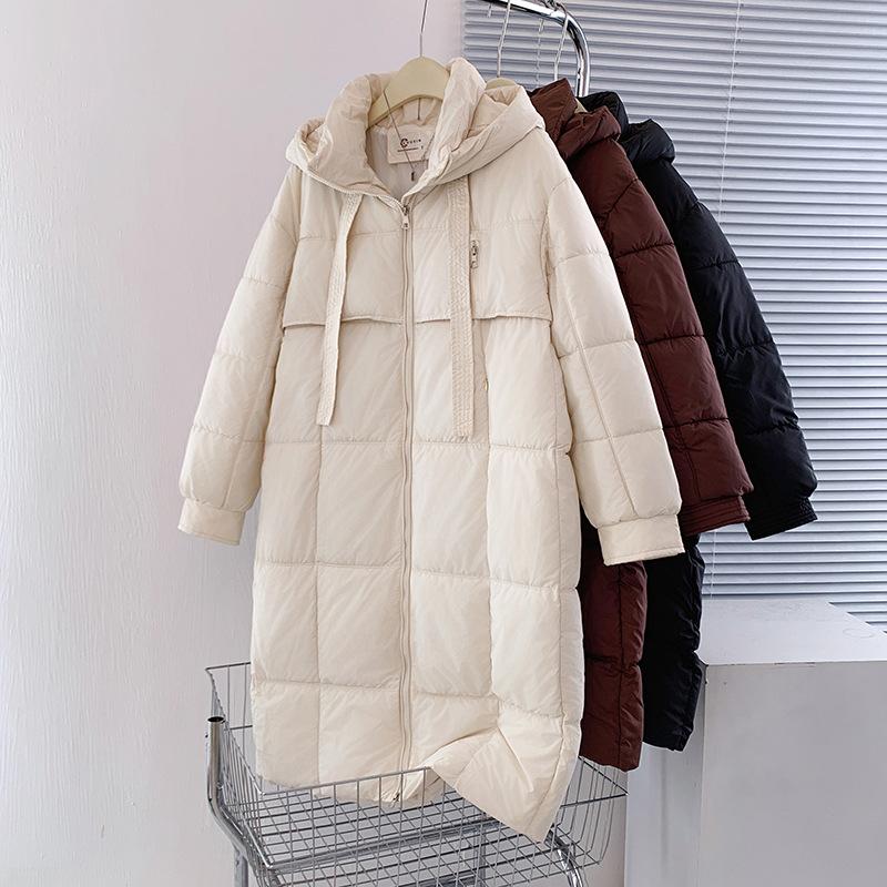 Cotton Clothes Women's 2025 Winter New Korean Edition Hooded Thickened Long Down Cotton Jacket Women's Casual Warm Jacket