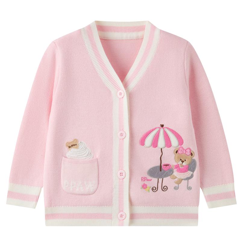 PawinPaw Unisex Cartoon Bear Knit Cardigan