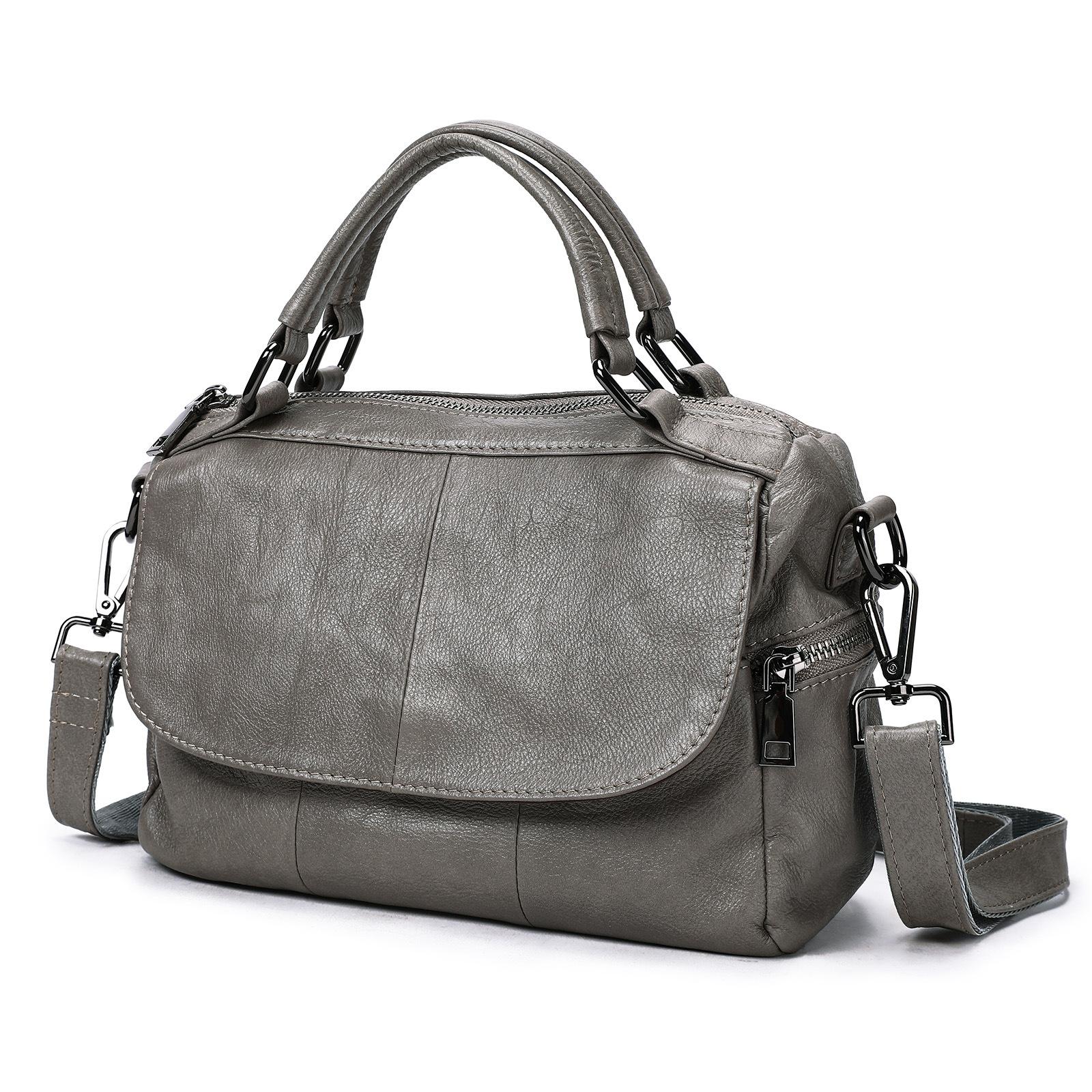 

Дизайнерская сумка, роскошные сумки на плечо из натуральной кожи для женщин, повседневные сумки, однотонная большая повседневная сумка через плечо серый