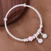Sterling Silver Flower Peace Push-Pull Bracelets for Kids - Solid Enamel Design, Medium & Large Sizes Available.