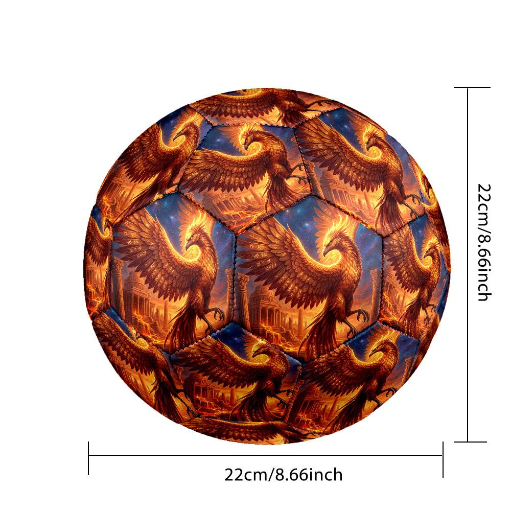 1pc Phoenix Theme Soccer Ball Football, Size 5, Lightweight PVC, Durable Outdoor Training Soccer Ball, Gift M61440