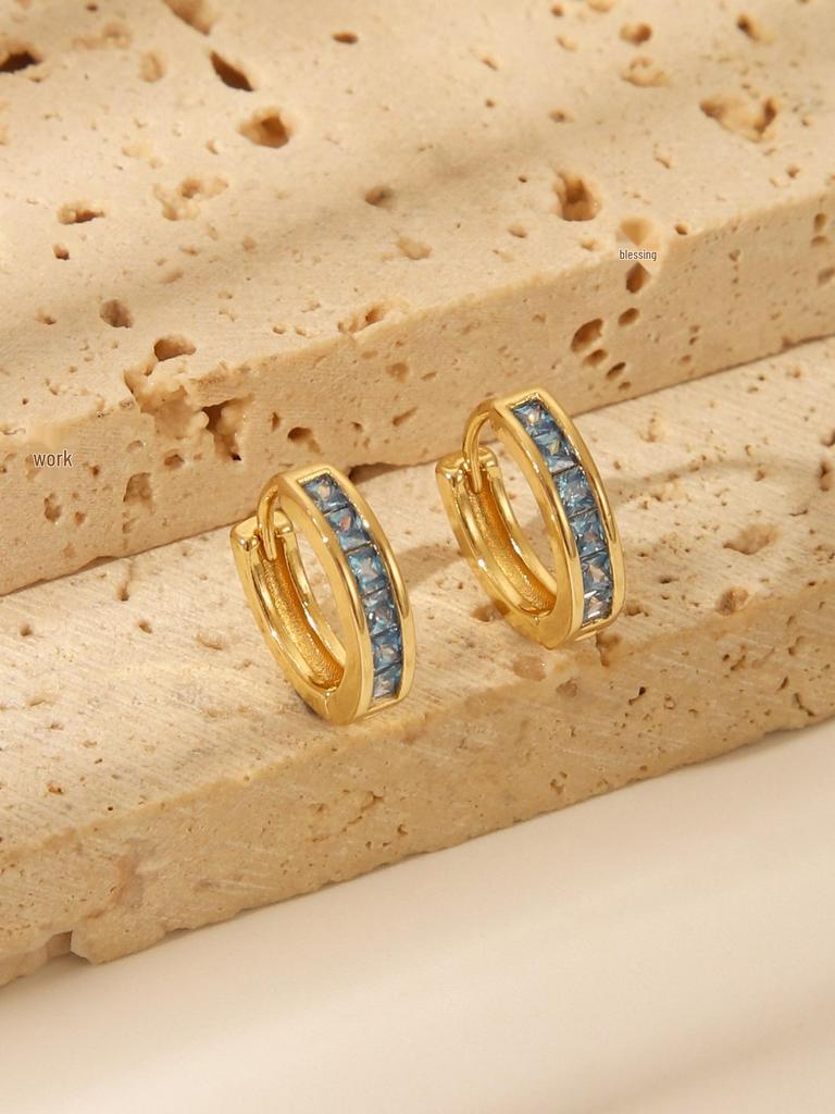 18K Gold Plated Geometric Zircon Ear Cuffs - Luxury Minimalist Women's Earrings