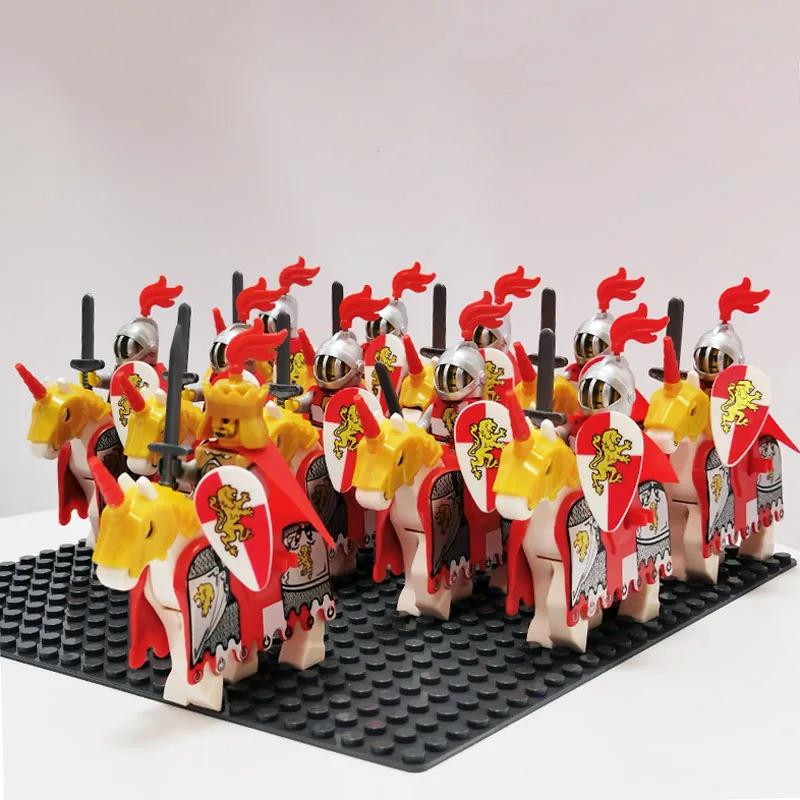 Medieval Roman Dynasty Commander Golden Warrior Spartan Solider Hawk Princess King Dragon Knight War Horse Figure Block Kids  Children Toy