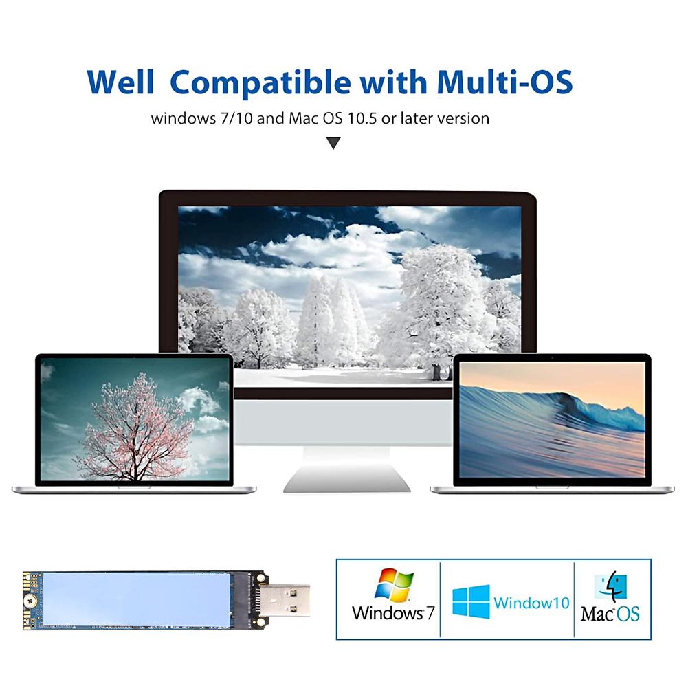NVMe To USB Adapter 10Gbps M.2 M Key SSD To To USB 3.1 Gen 2 Type A Card