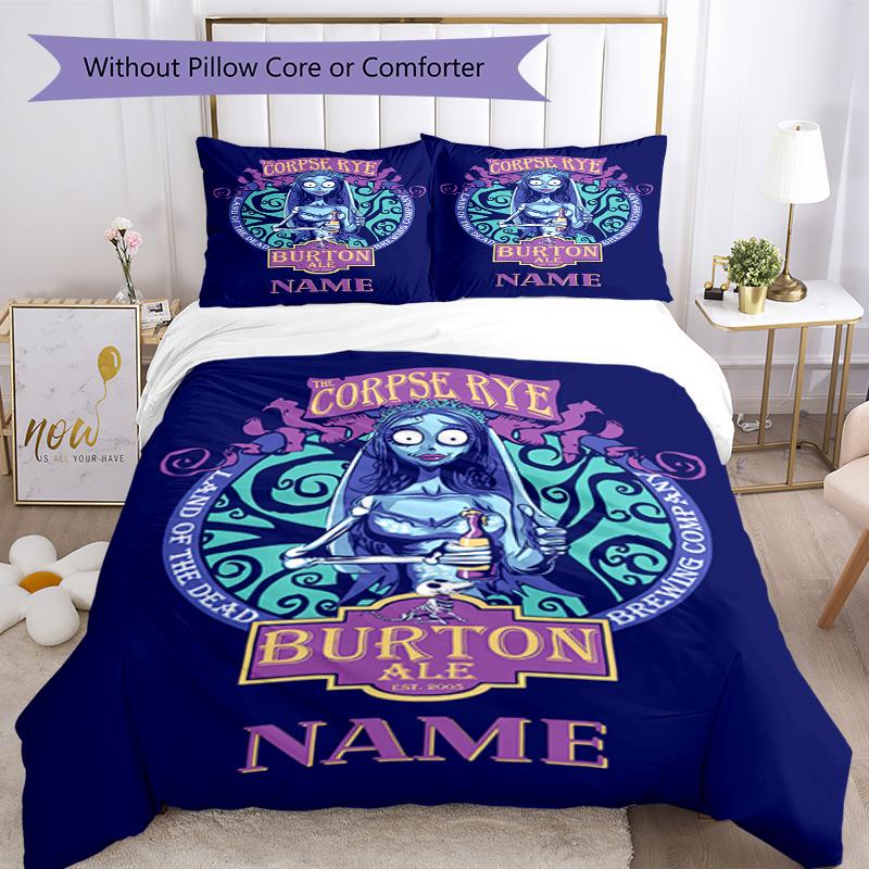 Warner (3) Conjunto de Roupa de Cama Personalizado com Nome Capa de Edredom Respirável com Fronhas Decoração de Casa Presente de Aniversário