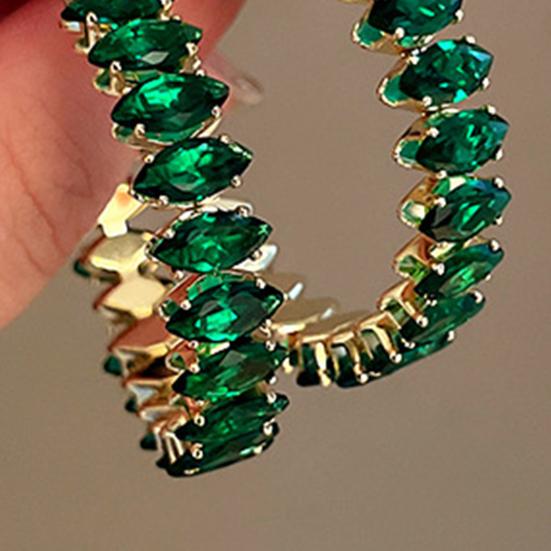 1 Paar Damen Creolen Glänzender Strass Rund Luxus Damen Ohrringe zum Geschenk