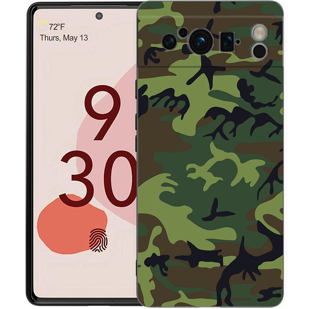 

Камуфляжный камуфляжный военный армейский чехол для телефона для Google Pixel 8 7 6 Pro 6A 7A 5G, мягкий силиконовый противоударный черный чехол из ТПУ Pixel 6