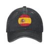 Washed Baseball Cap Spain Spanish Flag Summer Trucker Hat For UnisexTeens Yk Cute Outdoor Sport Sun Baseball Caps