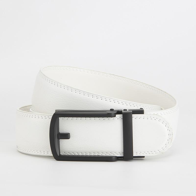 Dolly Road, Reverse Buckle Belt 3.5 Automatic Buckle Two-Layer Cowhide Belt, Men'S Leisure Belt