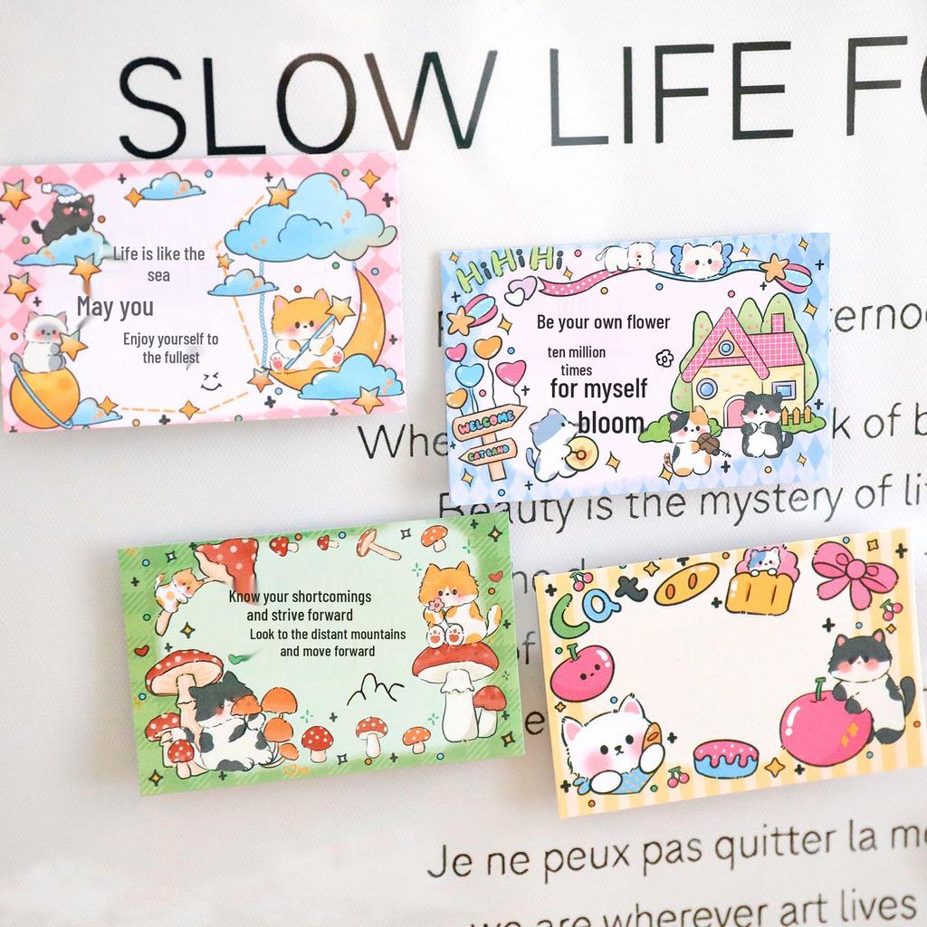 Creative Cat Sticky Notes - Cute, Portable Message Pad with Diary Stickers for Students