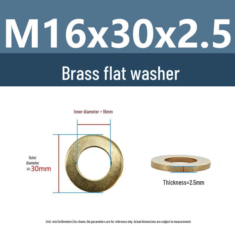 Yigu Durable Brass Flat Washers: M2-M12 Screws