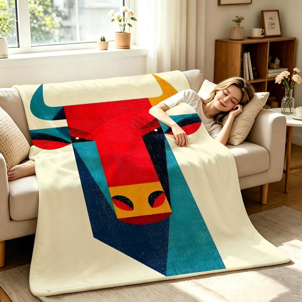 Art Bauhaus Design Throw Soft Warm Flannel Throw Blanket Multi?use for Sofa Bed Office Portable Air Conditioning Nap Blanket 75X95CM