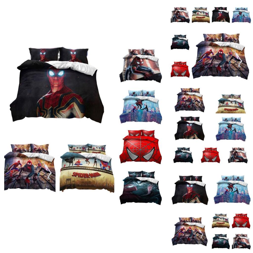 Spiderman Football Pattern Bedding Set 3-piece Bed Set For Students
