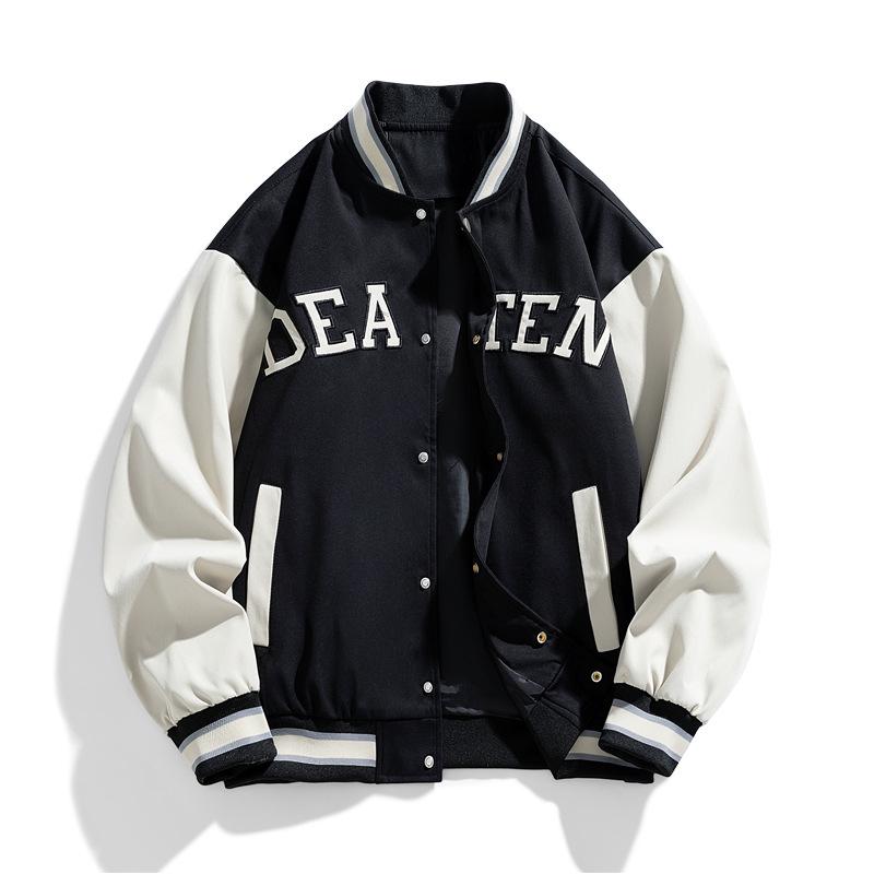 10XL Men's Trendy Plus Size Fleece-Lined Baseball Jacket - Thick Loose Outerwear for Teens