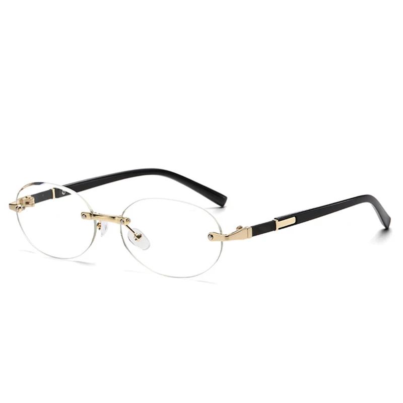 

Retro Oval Women Sunglasses Brand Designer Rimless Clear Ocean Gradient Lens Shades UV400 Men Sun Glasses lentes mujer