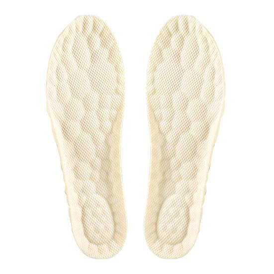 

1 Pair 4D Cloud Insoles Shock Absorption Memory Foam Sports Shoes Inserts Soft Breathable Men Women Arch Support Orthopedic Massage Foot Pads 45-46 бежевый