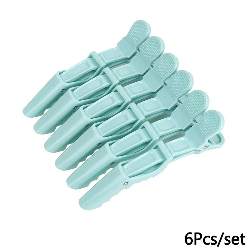 6 ks Plastové aligátoří sponky do vlasů, Kadeřnické svorky, Skřipce do vlasů, Profesionální kadeřník, Salonní stylingové sponky, Vlasové doplňky