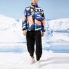 Anta Life Series Contrast Letter Logo Full Print Sports Warm Stand Collar Down Jacket Men Outerwear Blue 152148904-1