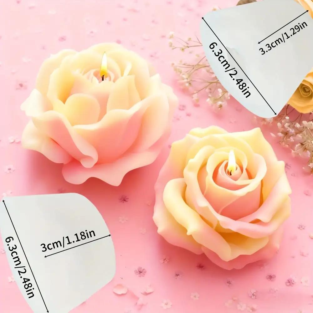 2-Piece Candle Mold Set, Romantic 3D Rose Silicone Candle Mold, Reusable High-Quality Flower Mold Suitable for Scented Wax, Handmador, Wedding