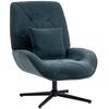 Accent Chair, Chenille Upholstered Swivel Armchair with Lumbar Pillow, High Back, Deep Seat and Metal Legs, Dark Green