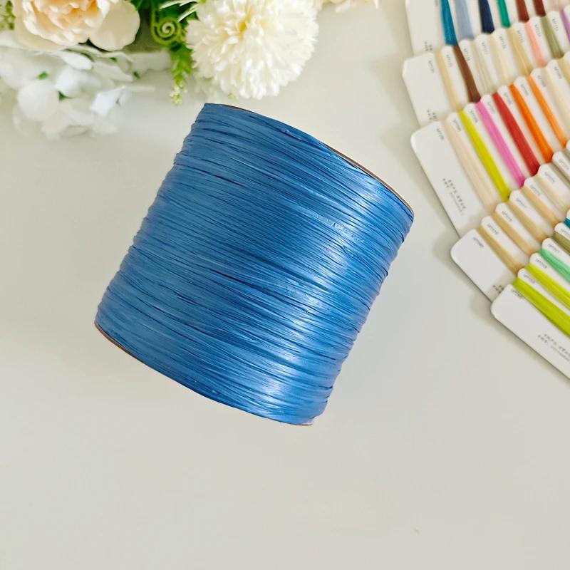600M Raffia Strohgarn Häkelgarn für DIY Stricken Sommerstrohhut Handtaschen Kissen Handgeflochtenes Strohgarn