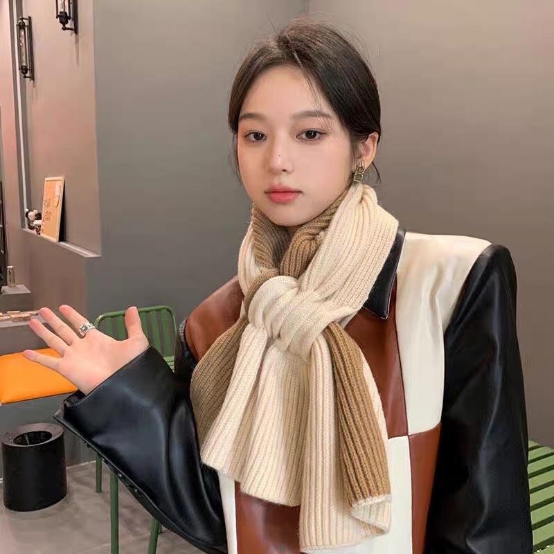 1Pc Korean Style Knitted Scarf Women Headscarf Knitted Scarf Multi-Functional Warm Knitted Scarf