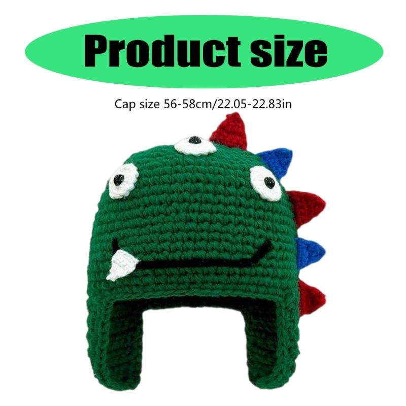 Dinosaurier Muster Hut Warmer Winterhut Unisex Häkelhut Outdoor Strickmütze für den täglichen Gebrauch und besondere Anlässe